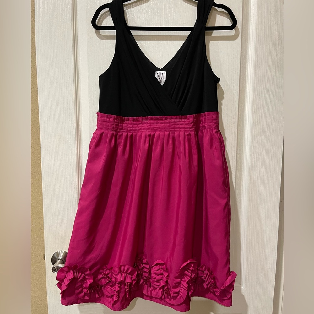 NW Collection Black Fuchsia Formal Dress